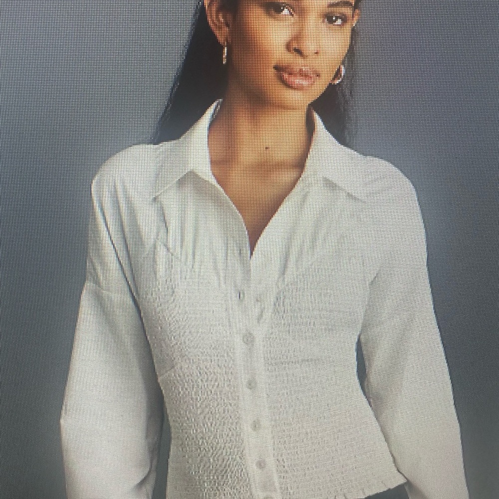 Anthropologie Ivory Button-Up Blouse